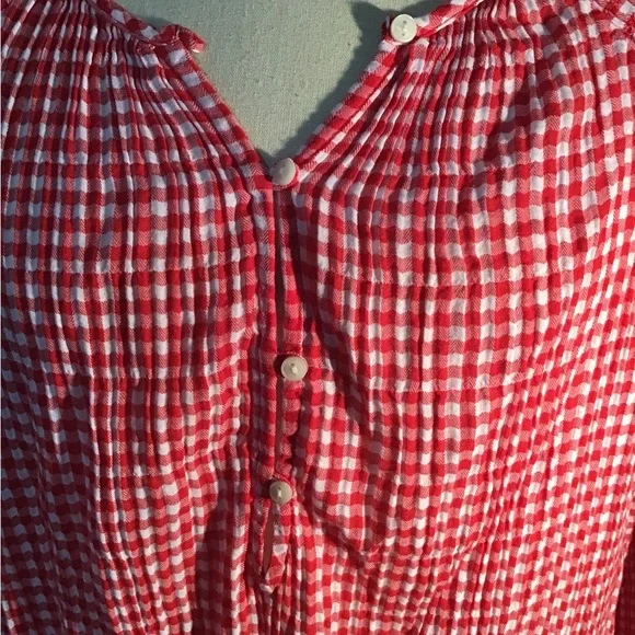 Women’s size large new with tags old Navy red and white gingham top/blouse - Picture 2 of 9